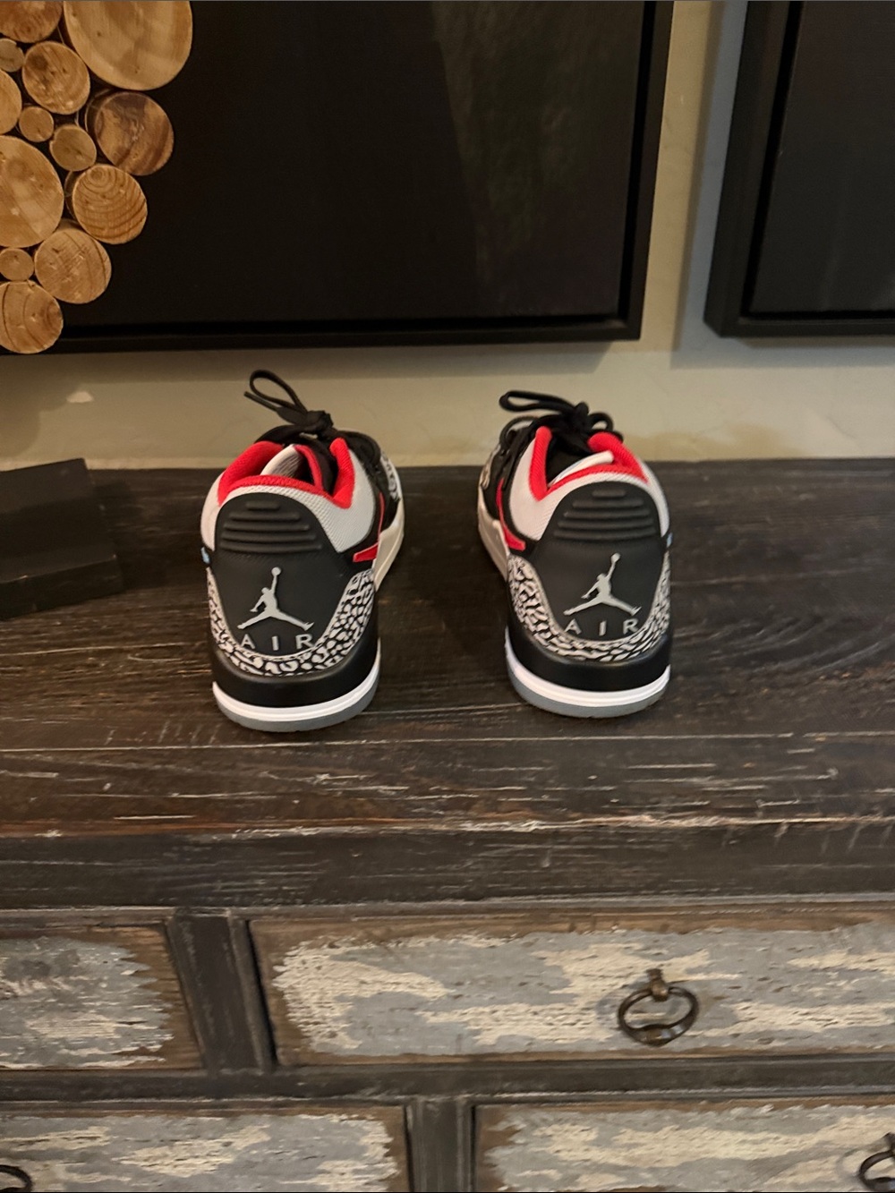 Nike Kids Black and Red Low-Top Sneakers with Elephant Print - Picture 4 of 5